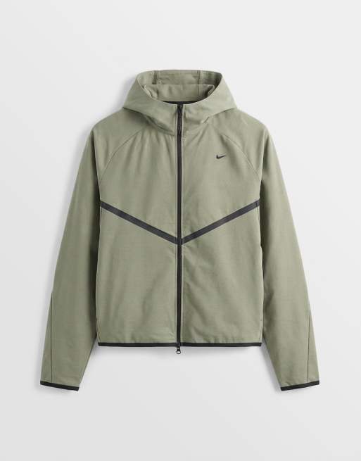 Nike – Tech – Shori – Ljus, kakifärgad träningsjacka med dragkedja och huva , 6 av 9