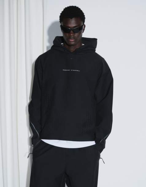Nike Tech Shori perforated oversized toggle hoodie in black - view 1