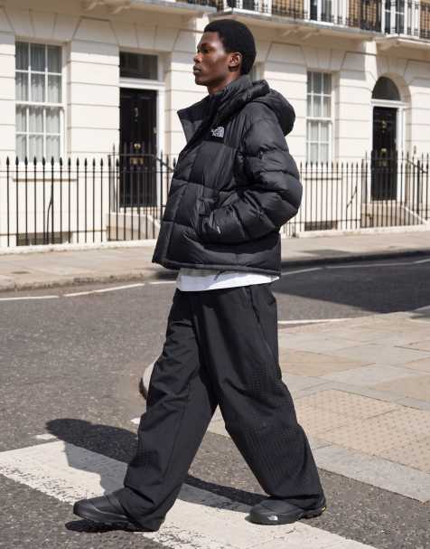Nike Tech Shori perforated wide leg joggers in black - view 1