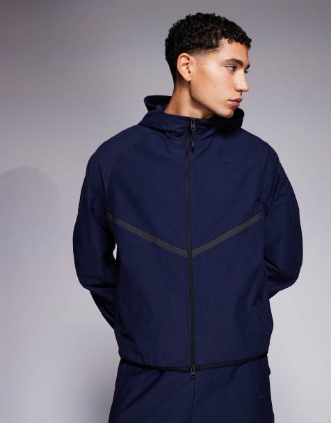 Nike - Tech Shori - Trainingsjack met rits en capuchon in marineblauw - view 1