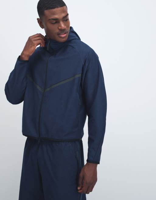 Nike – Tech Shori – Trainingsjacke in Marineblau mit Reißverschluss und Kapuze, 4 von 9