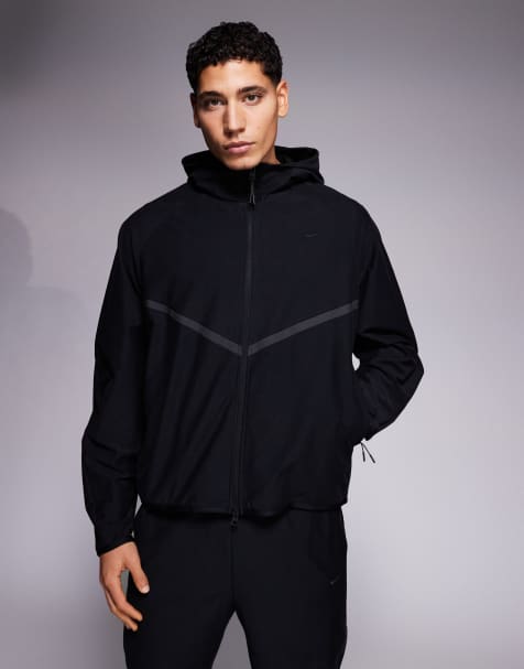 Nike – Tech Shori – Trainingsjacke in Schwarz mit Reißverschluss und Kapuze - view 1
