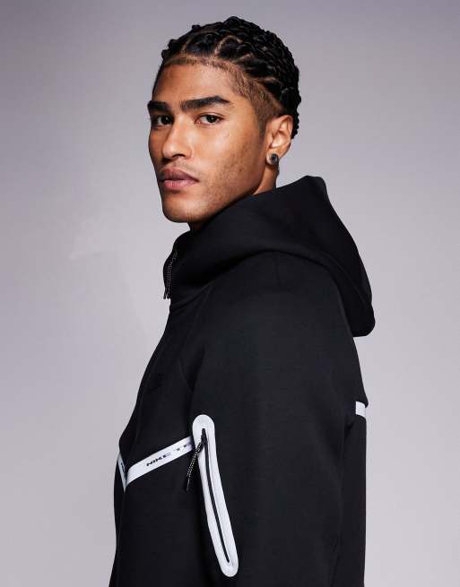 Nike – Tech – Svart huvtröja i fleece med dragkedja och reflexer, 4 av 5