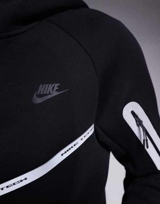 Nike – Tech – Svart huvtröja i fleece med dragkedja och reflexer, 5 av 5