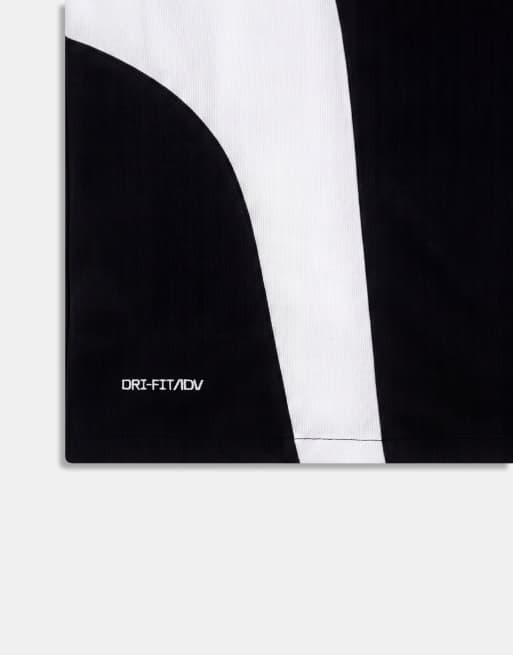 Nike Tech swoosh logo long sleeve top in black and white, 9 of 9