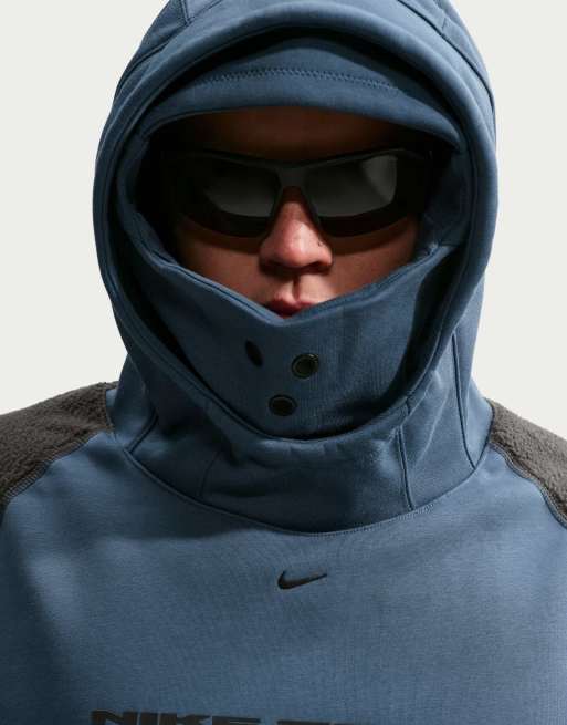 Nike Tech Therma-FIT Boreas Oversized Pullover Hoodie in Blue, 3 of 4