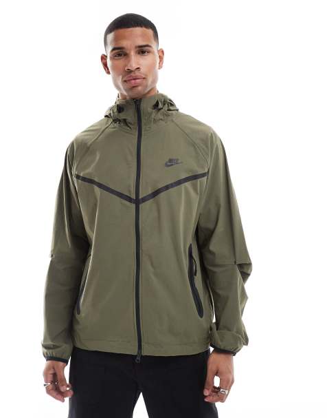Nike Tech woven full zip hoodie in khaki - view 1