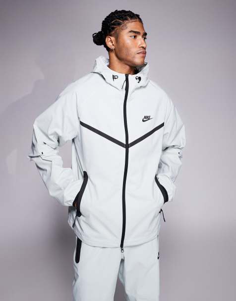 Nike Tech Woven full zip hoodie in light grey - view 1