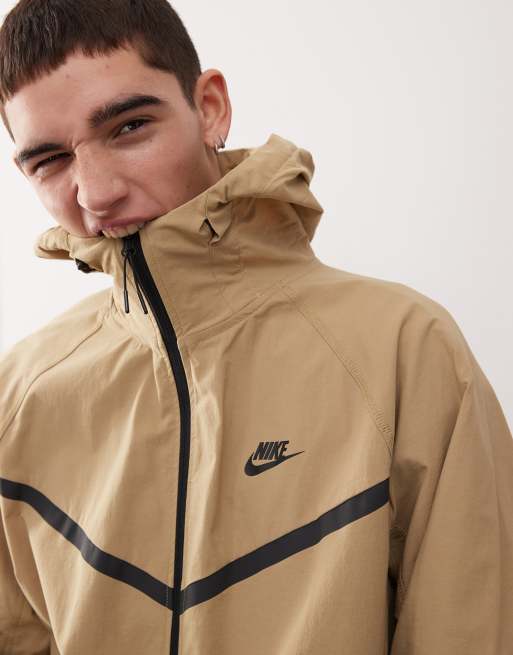 Nike tech woven jacket in beige ASOS