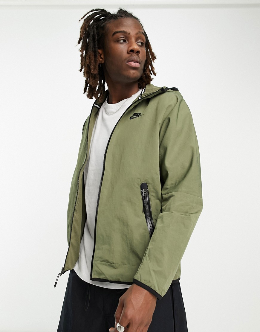 Nike Tech Woven Jacket In Olive-green | ModeSens