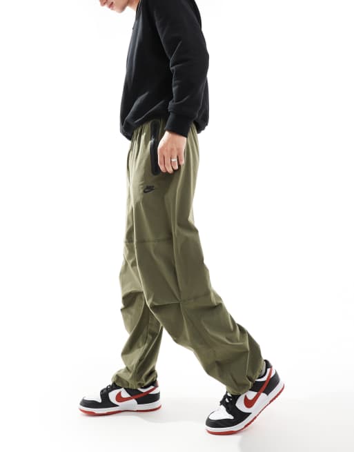 Nike Tech Woven oversized pants in khaki