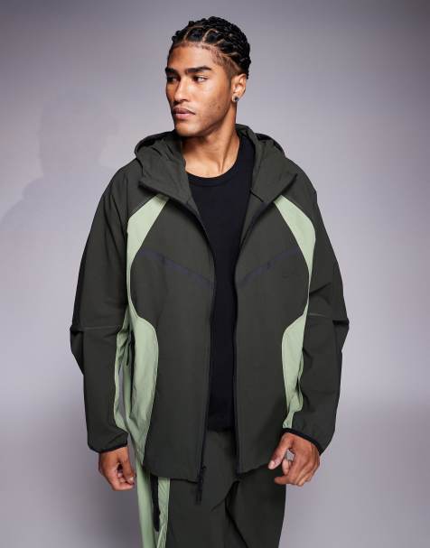 Nike Tech Woven Pro full zip hoodie in dark green - view 1