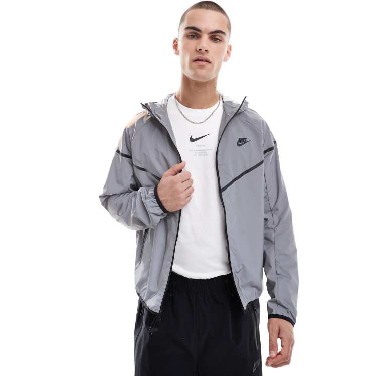 Nike Tech Woven reflective jacket in silver | ASOS