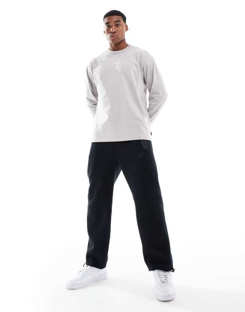 Nike – Tech Fleece – Czarne joggersy polarowe bez ściągaczy - view 1