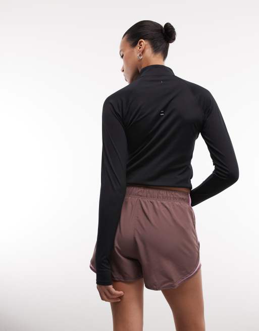 Nike Tempo Running 3inch shorts in brown with purple side detailing, 5 of 5