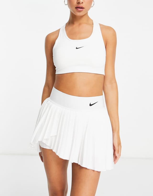 Nike Tennis Advantage Dri-FIT 2 in 1 pleated skirt in white