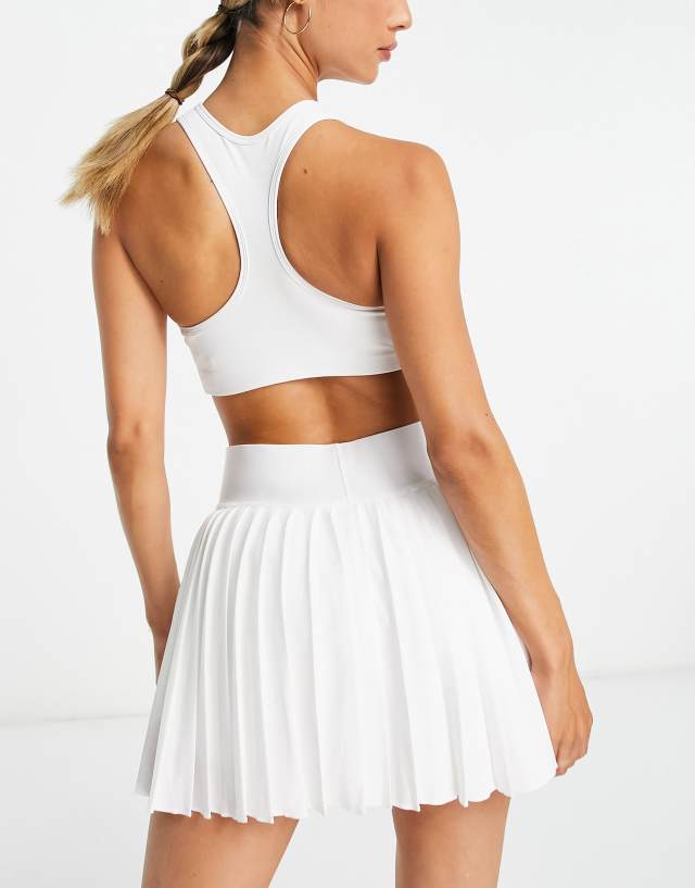 Nike Tennis Advantage Dri-FIT 2 in 1 pleated skirt in white 0