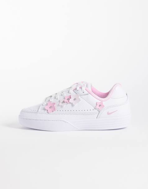 Nike Tennis Center floral detail sneakers in pink and white - view 1