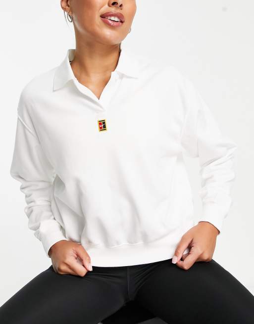 Nike Tennis Dri-FIT Heritage polo in white |