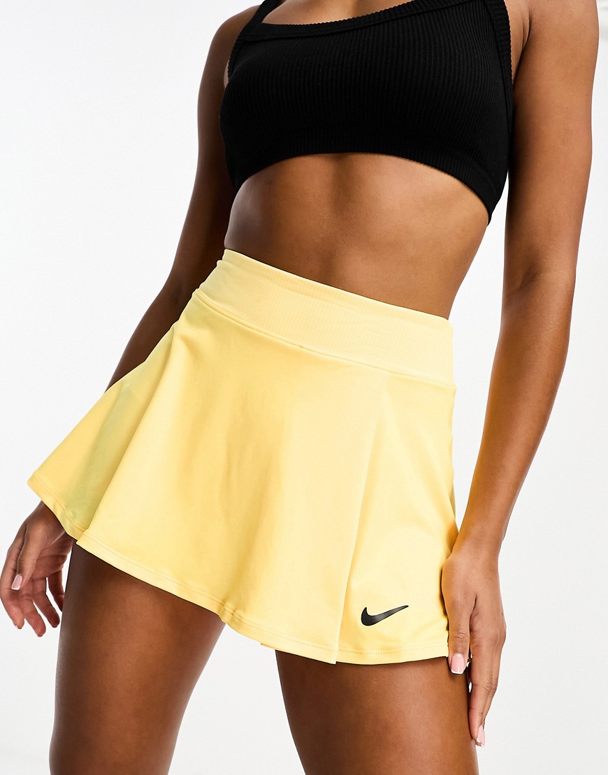Nike Court Dri-fit Victory Flouncy Tennis Skirt In Sand-neutral In Yellow