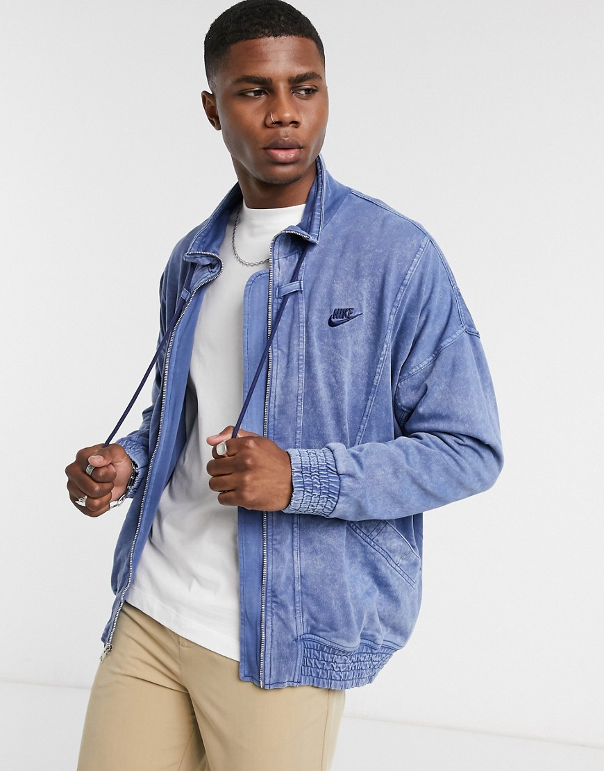 Nike Tennis Heritage Re-issue Acid Wash Track Jacket In Blue-blues