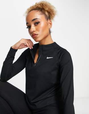 Nike Tennis Victory Dri-FIT long sleeve half-zip top in black