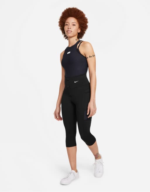 Nike + Naomi Osaka Cropped Dri-fit Leggings In Black,black,white