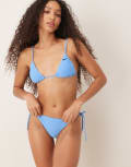 [Nike Swimming] Nike Terry string bikini bottoms in blue XS BLUE