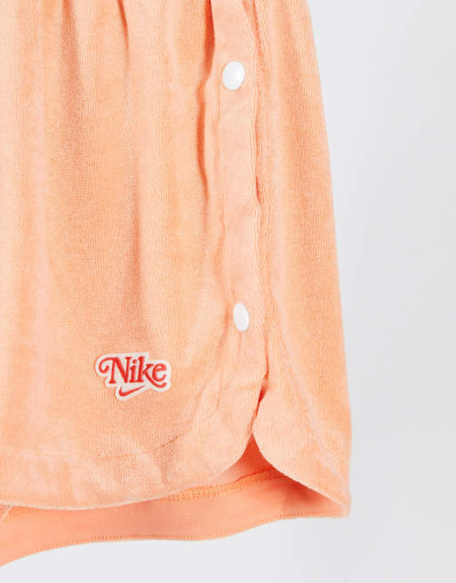 Nike terry towelling shorts in sale orange