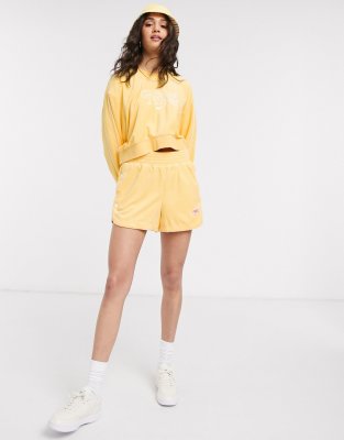 Nike terry towelling shorts in yellow 