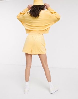 Nike terry towelling shorts in yellow 