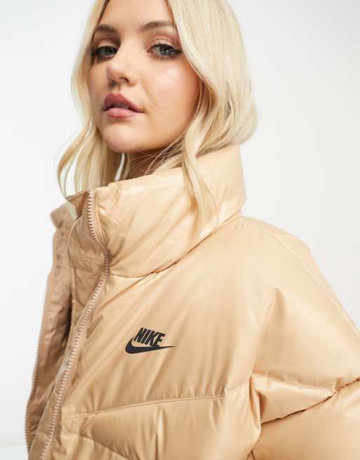 Nike gold high store neck padded jacket