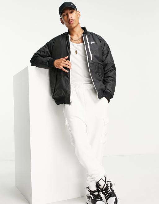 Nike reversible bomber jacket black hot sale and white