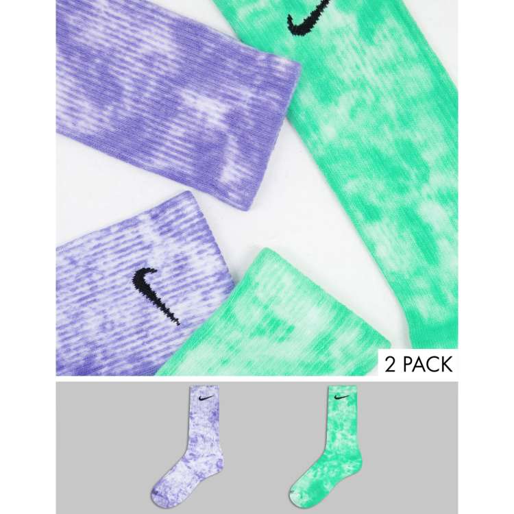 Purple Tie Dye Nike Sock TWO Pack Tie Dye Nike Socks Pastel Purple Hand  Dyed Nike Socks TWO PACK Adult Nike Crew Socks 