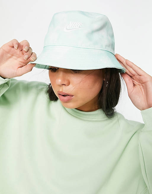 Women Nike tie dye bucket hat in green 