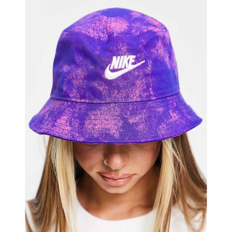 Tickled Pink Cotton Tie Dye Bucket Hat - Purple