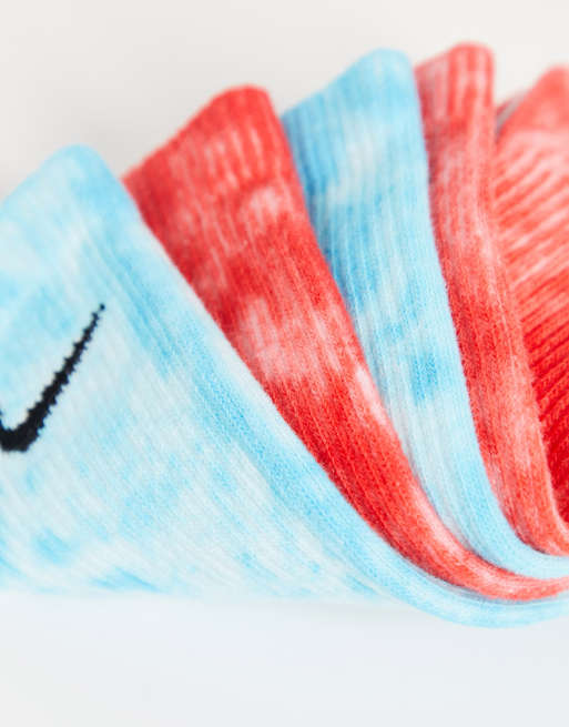 Nike tie dye socks in blue and red 2 PACK, 3 of 4