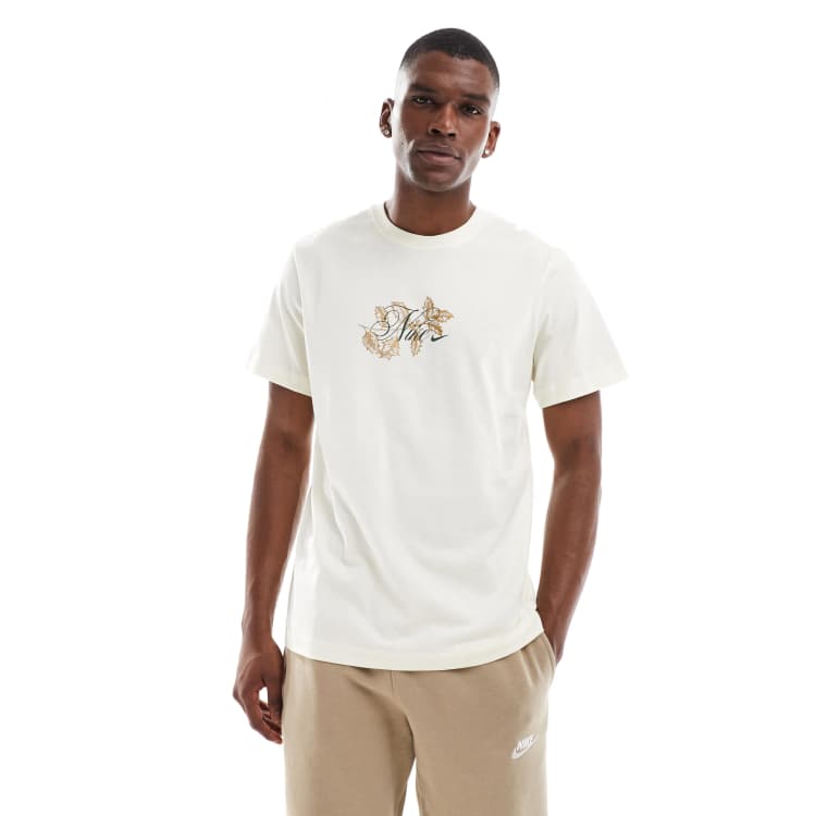 Nike Tis The Season logo t shirt in off white