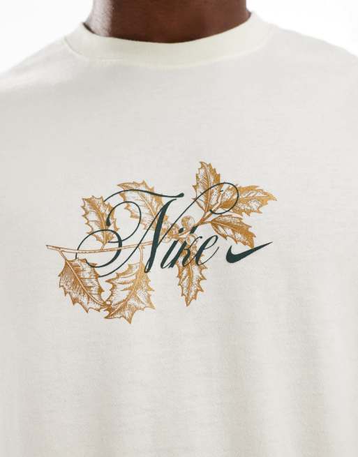 Nike Tis The Season logo t shirt in off white