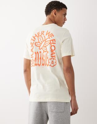 Together We Float - T-Shirt in Wollweiß mit Rückenprint Weiß XL