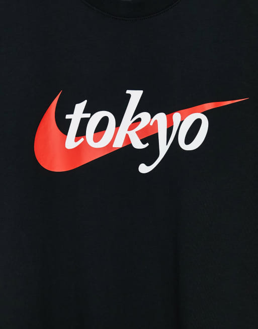 Nike Tokyo swoosh logo t-shirt in black