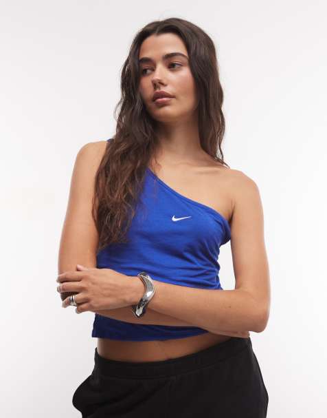 Nike top asymétrique bleu - view 1