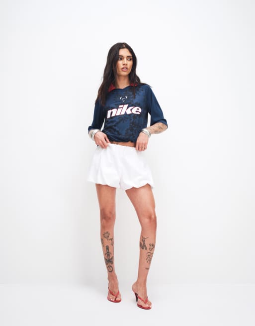 Nike - Top da calcio oversize blu navy effetto pizzo , 3 di 4