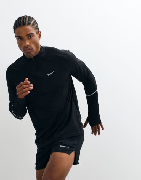 Nike - Top de manga larga con media cremallera Dri-FIT Miler en negro - view 1