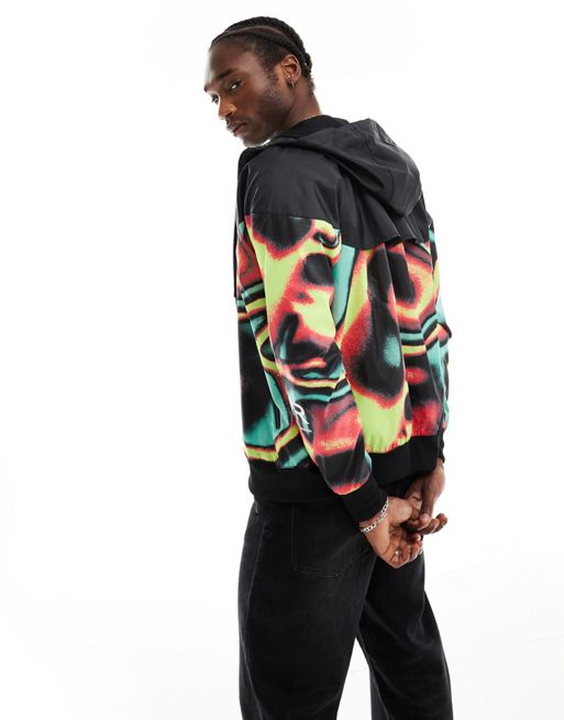 Nike track jacket with swirl print in multi