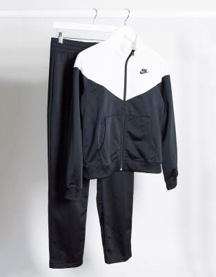 nike tracksuit black and grey