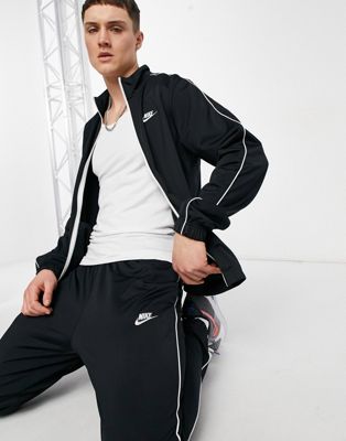 nike tracksuit blue and black