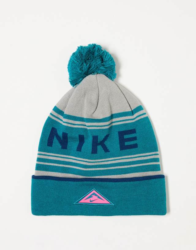 Nike Trail Running Dri Fit beanie in blue