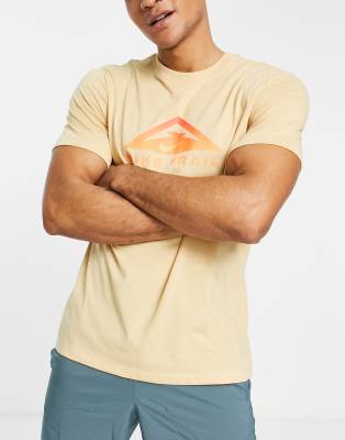 Nike Running Nike Trail Running Dri-FIT logo t-shirt in stone-Brown