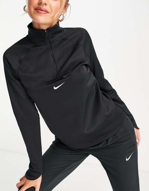 Nike Trail Running - Dri-FIT - Sort midlayer-top med halv lynlås